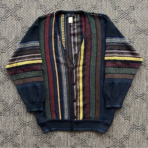 Vintage 80s 90s Pelo Merino Wool Blend Cardigan Size Large Coogi Style Knit